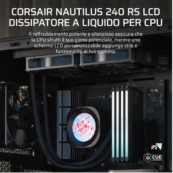 CORSAIR DISSIPATORE A LIQUIDO NAUTILUS 240 LCD, 240mm Radiator [CW-9061031-WW]