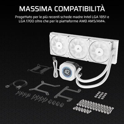 CORSAIR DISSIPATORE A LIQUIDO NAUTILUS 360 LCD White, 360mm Radiator [CW-9061034-WW]