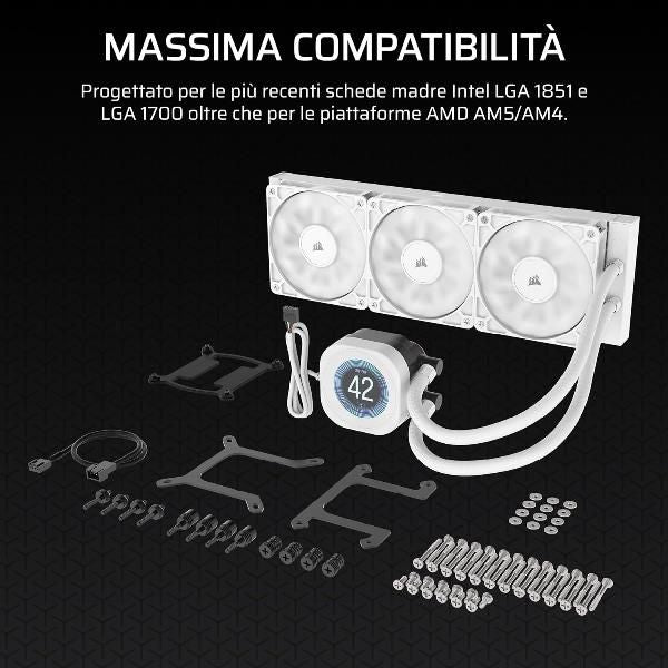 CORSAIR DISSIPATORE A LIQUIDO NAUTILUS 360 LCD White, 360mm Radiator [CW-9061034-WW]