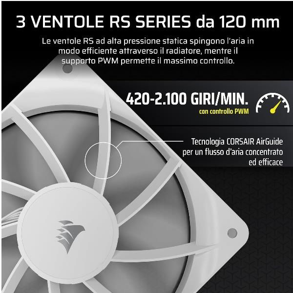 CORSAIR DISSIPATORE A LIQUIDO NAUTILUS 360 LCD White, 360mm Radiator [CW-9061034-WW]
