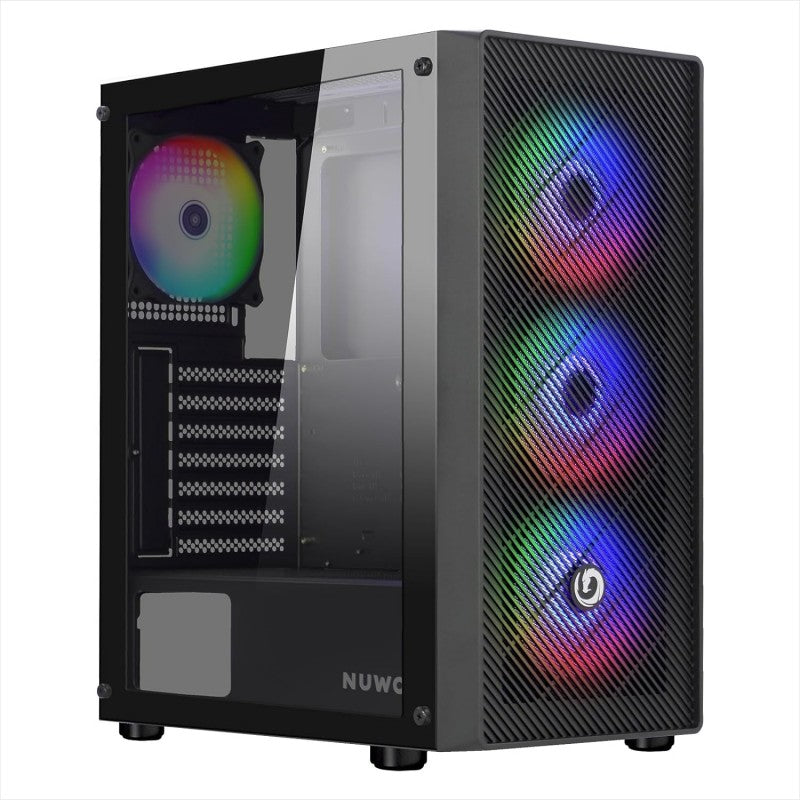 NUWO CASE ATX RODAN R603 NERO 0.5MM SPCC, 3 USB3.0/2.0 4, FAN ARGB FRONT RETE E SIDE GLASS [CS0303PW-R603K547]
