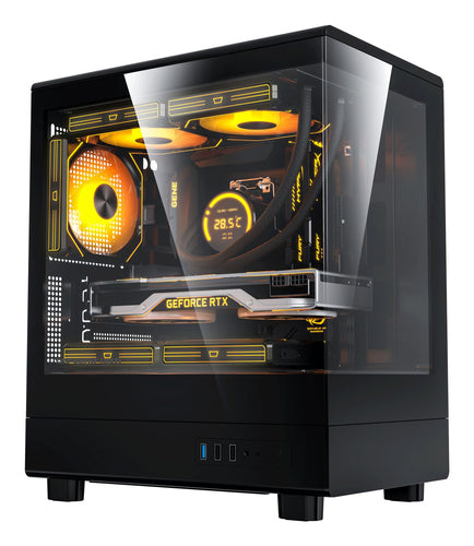 DARKFLASH DB330M MESH PC CASE, MICRO-ATX/MINI-ITX MOTHERBOARD SUPPORT, NO FANS, MESH FRONT, TEMPERED [DF-DB330M-BK-MES-NOF]