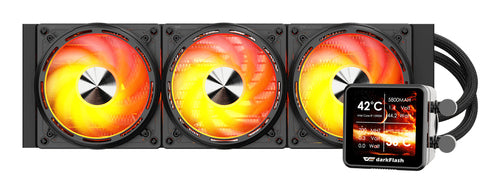 DARKFLASH DE360 AIO LIQUID CPU COOLER, 360MM RADIATOR, 3X120MM ARGB FANS, 2500 RPM PUMP [DF-DE360-BK-051]