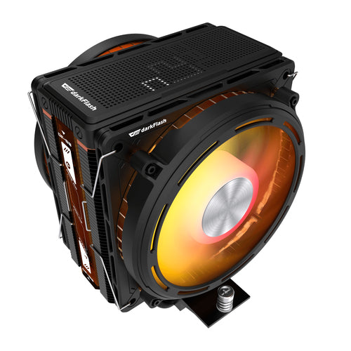 DARKFLASH E400 PLUS CPU AIR COOLER, DUAL ARGB FANS, 230W TDP, 800-2000 RPM, INTEL LGA1851/1700/1200 [DF-E400-BK-PLU-045]