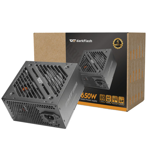 DARKFLASH EMT750 POWER SUPPLY, 750W, 100-240V INPUT, 20+4-PIN, 2X CPU 4+4-PIN, 2X PCIE 6+2-PIN [DF-EMT750-BK-032]