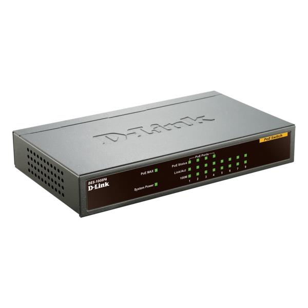 D-LINK SWITCH 8 PORTE 10/100 DI CUI 4 POE DESKTOP [DES-1008PA]