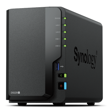 SYNOLOGY NAS TOWER DS225+ X 2HD 3.5"/2.5" SATA2/3 - NO HD - CELERON J4125 -2GB DDR4-1P LAN RJ45 1GBE compatibilit solo con i dischi synology [DS225+]