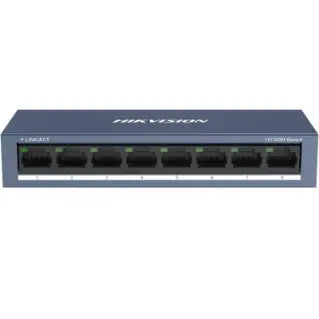 SWITCH HIKVISION 10/100 CASE METALLICO - SOHO 8 10/100M RJ45 PORTS, DESKTOP STEEL CASE UNMANAGED [DS-3E0108-O]