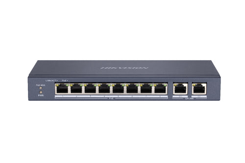 HIKVISION SWITCH 8P LAN 10/100M RJ45 POE+2P GIGABIT RJ45 HIKVISION DS-3E0310P-E/M 802.3AF/AT, POE PO [DS-3E0310P-E/M]