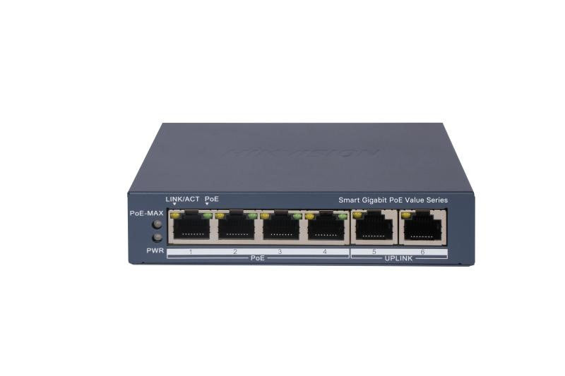 Smart Managed, 4 Gigabit RJ45 PoE ports, 2 Gigabit [DS-3E1506P-EI/M]