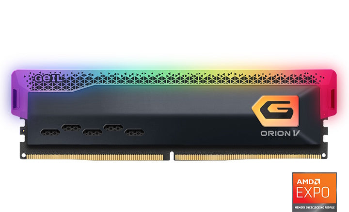 GEIL RAM 16GB DDR5 Orion V RGB-Gray PC5-51200 6400MHz 42-48-48-96 [GAVSG516GB6400C42ASC]