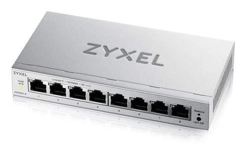ZYXELSWITCH SMART MANAGED, 8 PORTE GIGABIT - EASY MANAGEMENT PER VLAN, QOS - DESIGN SENZA VENTOLE, D [GS1200-8V3-EU0101F]