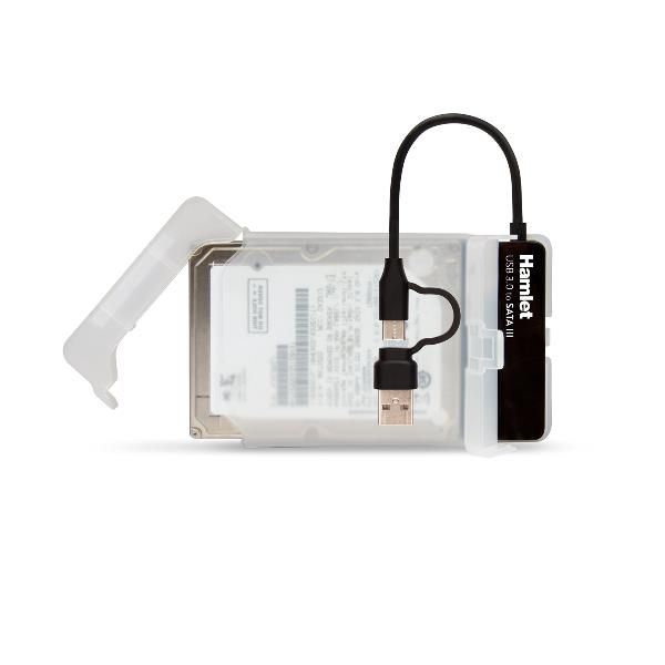 HXD25-U6-CA Box Adattatore per Hard Disk e SSD SATA III 2,5" USB-C e USB-A 6Gbps [HXD25-U6-CA]