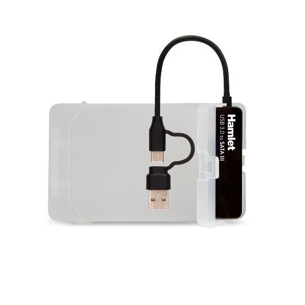 HXD25-U6-CA Box Adattatore per Hard Disk e SSD SATA III 2,5" USB-C e USB-A 6Gbps [HXD25-U6-CA]