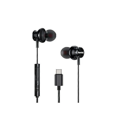 Hamlet HHEADM-IEC cuffia e auricolare Cablato In-ear Musica e Chiamate USB tipo-C Nero [HHEADM-IEC]