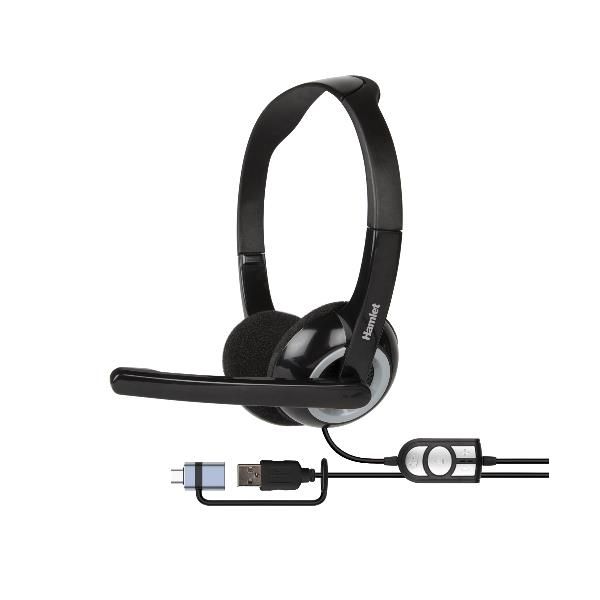 HHEADMUS-CX CUFFIA CON MICROFONO E TELECOMANDO USB-A + USB-C [HHEADMUS-CX]