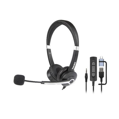 HHEADM-UJX RENOVA CUFFIA BI-AURALE CON MIC. USB-A + USB-C + JACK 3.5mm + TELECOMANDO [HHEADM-UJX]