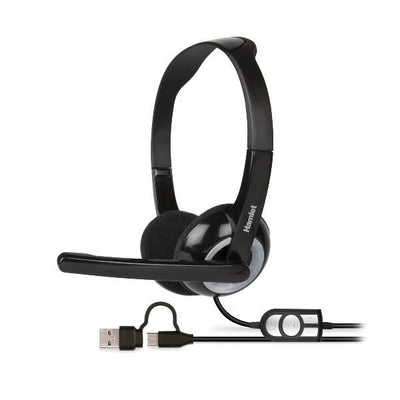 HHEADMUS-CA CUFFIA STEREO CON MICROFONO DOPPIA CONNESSIONE USB-C + USB-A [HHEADMUS-CA]