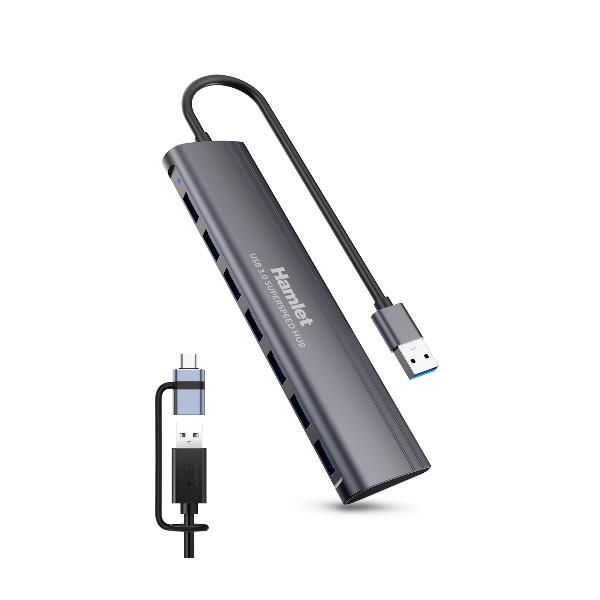 XHUB-07A3CX HUB 7 PORTE USB 3.0 ALLUMINIO USB-A + USB-C [XHUB-07A3CX]