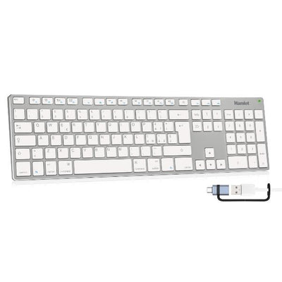 XKKITA-MCX Tastiera USB estesa in alluminio con tastierino numerico MAC compatibile + USB-C adapter [XKKITA-MCX]
