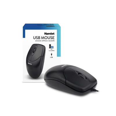 Hamlet XMICEU2-CX mouse Casa Ambidestro USB Type-A + USB Type-C Ottico 1000 DPI [XMICEU2-CX]