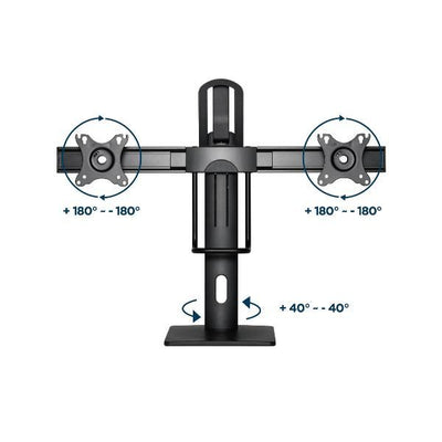 HM-SPMSD200 Supporto da tavolo per 2 monitor regolabile in altezza. Attacco VESA. Max 2 x 27" / 6Kg [HM-SPMSD200]