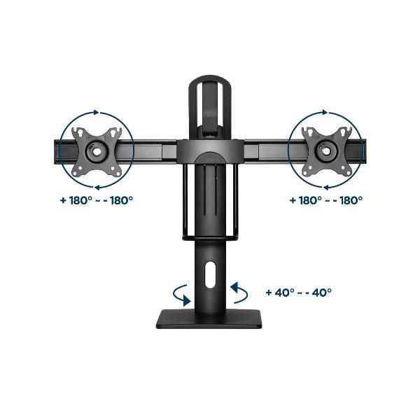 HM-SPMSD200 Supporto da tavolo per 2 monitor regolabile in altezza. Attacco VESA. Max 2 x 27" / 6Kg [HM-SPMSD200]