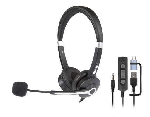 RENOVA CUFFIA BUSINESS USB-A + USB-C E JACK AUDIO [HHEADM-UJX]