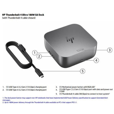 Docking Station HP Thunderbolt 4 Ultra 180 W G6 [9X481UT#ABZ]