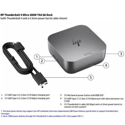 Docking Station HP Thunderbolt 4 Ultra 280 W G6 [AW5M5UT#ABZ]