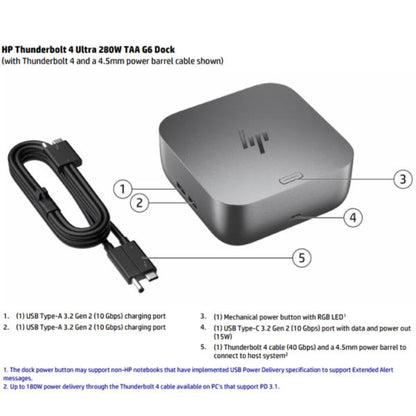 Dock HP Thunderbolt 4 Ultra 280 W G6 [AW5M5UT#ABZ]