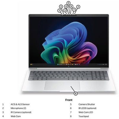 HP EliteBook 8 G2i 16 inch Notebook Next Gen AI PC Wolf Pro Security Edition Copilot+ PC Intel Core Ultra 7 Computer portatile 40,6 cm (16") WUXGA 32 GB LPDDR5x-SDRAM 1 TB SSD Wi-Fi 7 (802.11be) Windows 11 Pro Argento [DL5P3AT#ABZ]