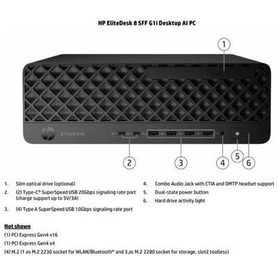 HP EliteDesk 8 SFF G1i Desktop AI PC Wolf Pro Security Edition Intel Core Ultra 5 235 16 GB DDR5-SDRAM 512 GB SSD Windows 11 Pro [D59LVET#ABZ]