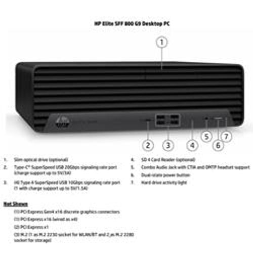 HP Elite SFF 800 G9 Desktop PC Wolf Pro Security Edition Intel Core i7 i7-14700 16 GB DDR5-SDRAM 512 GB SSD Windows 11 Pro [D58RPET#ABZ]