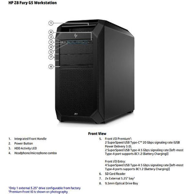HP Z8 Fury G5 Intel Xeon w7 w7-3545 64 GB DDR5-SDRAM 2 TB SSD Windows 11 Pro Tower Stazione di lavoro AI Workstation Nero [D4SW9ET#ABZ]