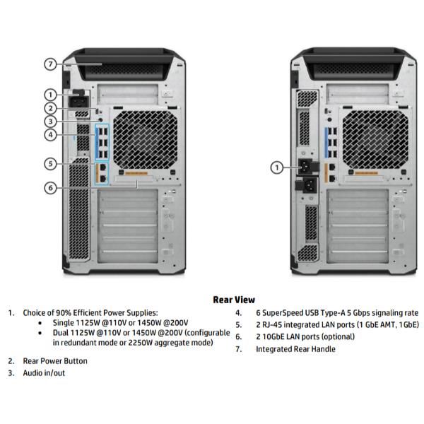 HP Z8 Fury G5 Intel Xeon w7 w7-3545 64 GB DDR5-SDRAM 2 TB SSD Windows 11 Pro Tower Stazione di lavoro AI Workstation Nero [D4SW9ET#ABZ]