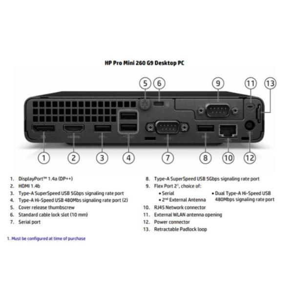 HP Pro Mini 260 G9 Desktop PC Intel Core i3 i3-1315U 8 GB DDR4-SDRAM 256 GB SSD Windows 11 Pro Mini PC [D57KVEA#ABZ]