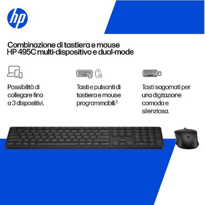 Kit Tastiera e Mouse wireless e Bluetooth dual-mode HP 495C [BE1Q0UT#ABZ]