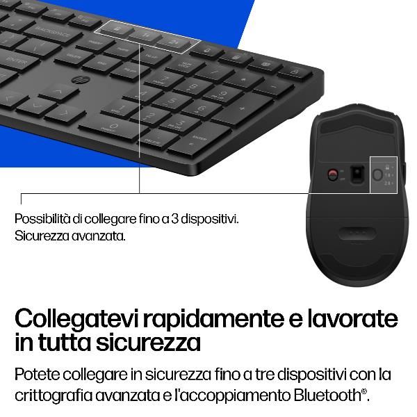 Kit Tastiera e Mouse wireless e Bluetooth dual-mode HP 495C [BE1Q0UT#ABZ]