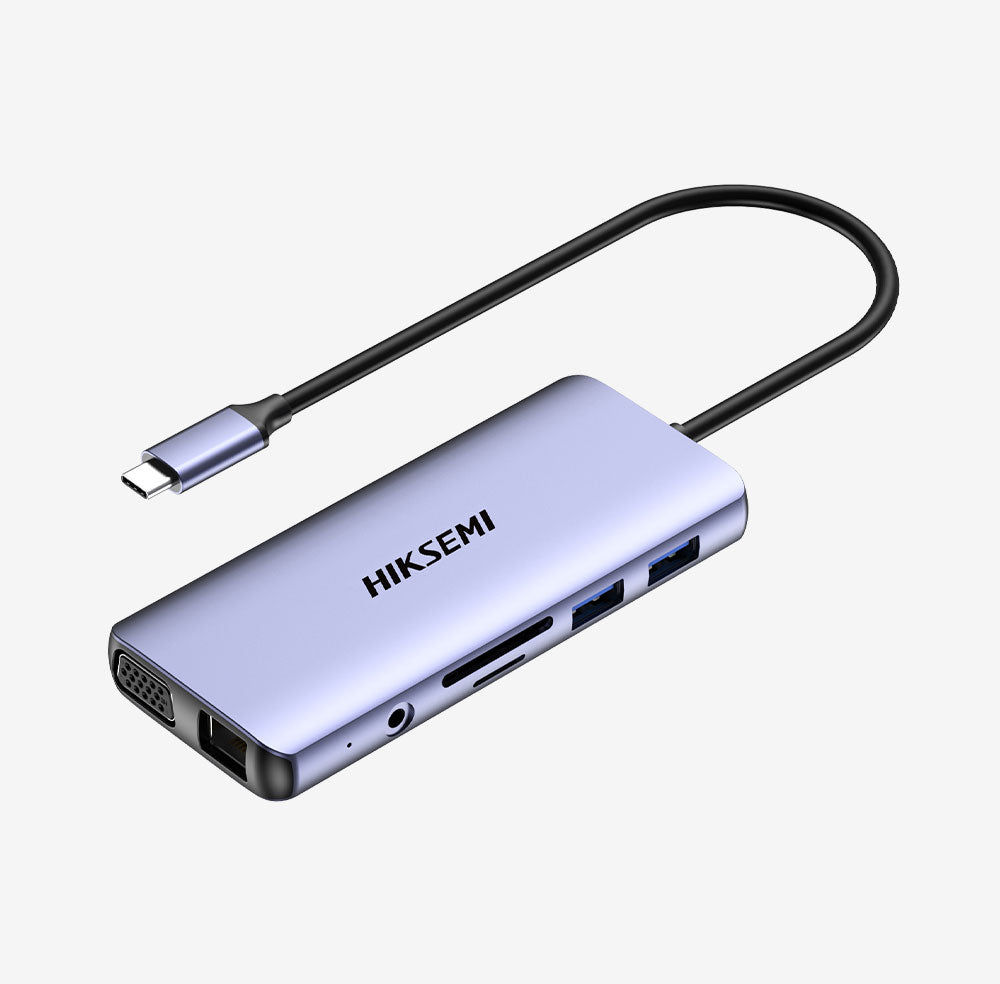 HIKVISION HIKSEMI HUB 11 IN 1, FAST CHARGE, HDMI, VGA,SD, TF, USB3.0*2, USB2.0*2, Audio, RJ4 [HS-HUB-DS11]