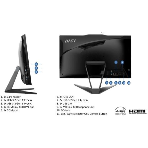 MSI PC AIO 21,5" WHITE TOUCH i5-14400 16GB 512GB SSD WIN 11 PRO [AP222T 14MA-602EU]