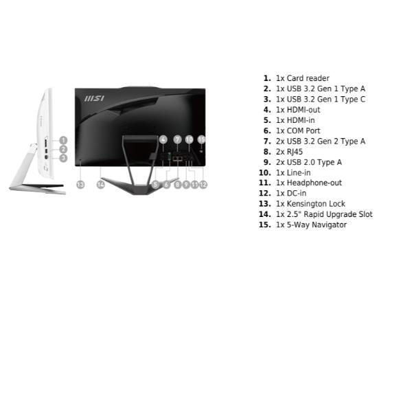 MSI PC AIO 21,5" TOUCH BLACK Intel Pentium G7400 8GB 128GB SSD WIN 11 PRO [AP222T 14MA-668EU]
