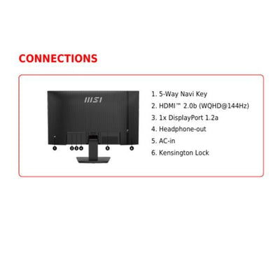 MSI MONITOR 27 LED IPS WQHD 16:9 144Hz 1ms, HDMI/DP, MULTIMEDIALI [PRO MP273Q E14]