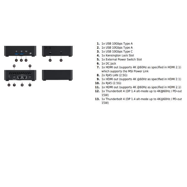 MSI MINI PC BAREBONE CUBI Intel Core Ultra 7 155H FREEDOS [CUBI NUC 1UMG-018BEU]