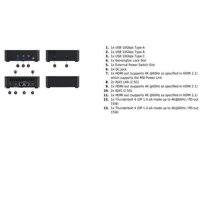 MSI MINI PC BAREBONE CUBI Intel Core Ultra 7 155H FREEDOS [CUBI NUC 1UMG-018BEU]