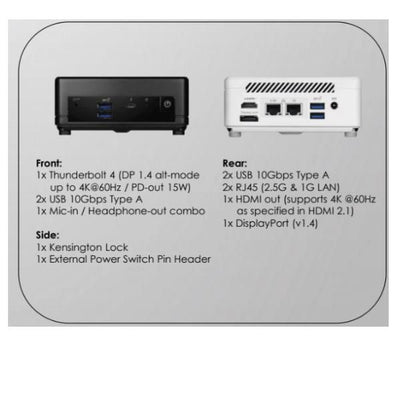 MSI MINI PC BAREBONE CUBI 5 Intel Core 3 100U FREEDOS [CUBI 5 1M-440BEU]