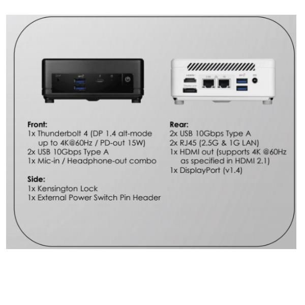 MSI MINI PC BAREBONE CUBI 5 Intel Core 3 100U FREEDOS [CUBI 5 1M-440BEU]