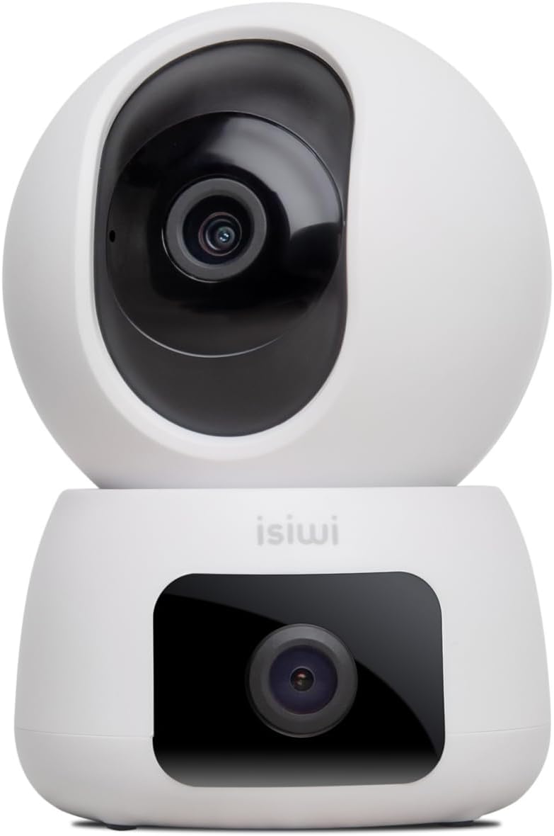 ISIWI TELECAMERA WIRELESS TWIN DOPPIA OTTICA 2K DOME MOTORIZZATA IR LED AUDIO BIDIREZIONALE SD CARD [ISW-DPI4M2]