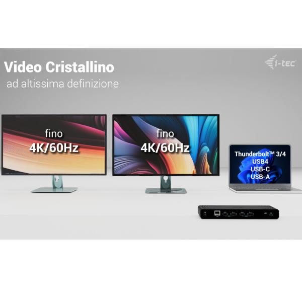 i-tec Universal Dual 4K Display Docking Station + Power Delivery 85W [CADUA4KDOCKPDB]