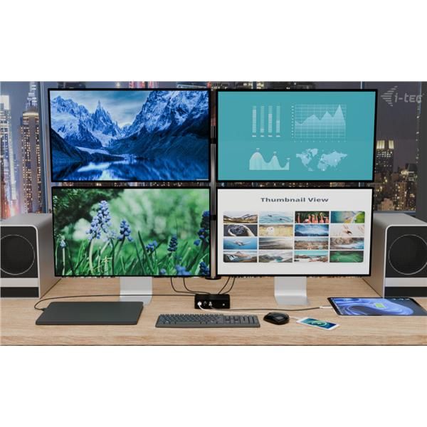 Docking station Thunderbolt5 Quattro Display, 5 porte USB, 2,5 GLAN con Alimentatore 140 W [TB5QUATTRODOCKPD]